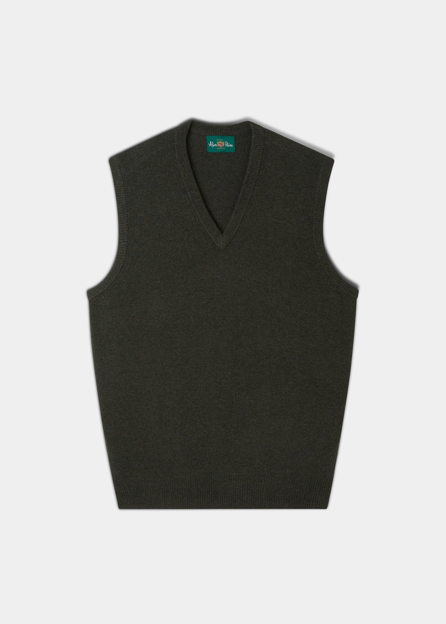 Norfolk Men's Lambswool Slipover in Seaweed