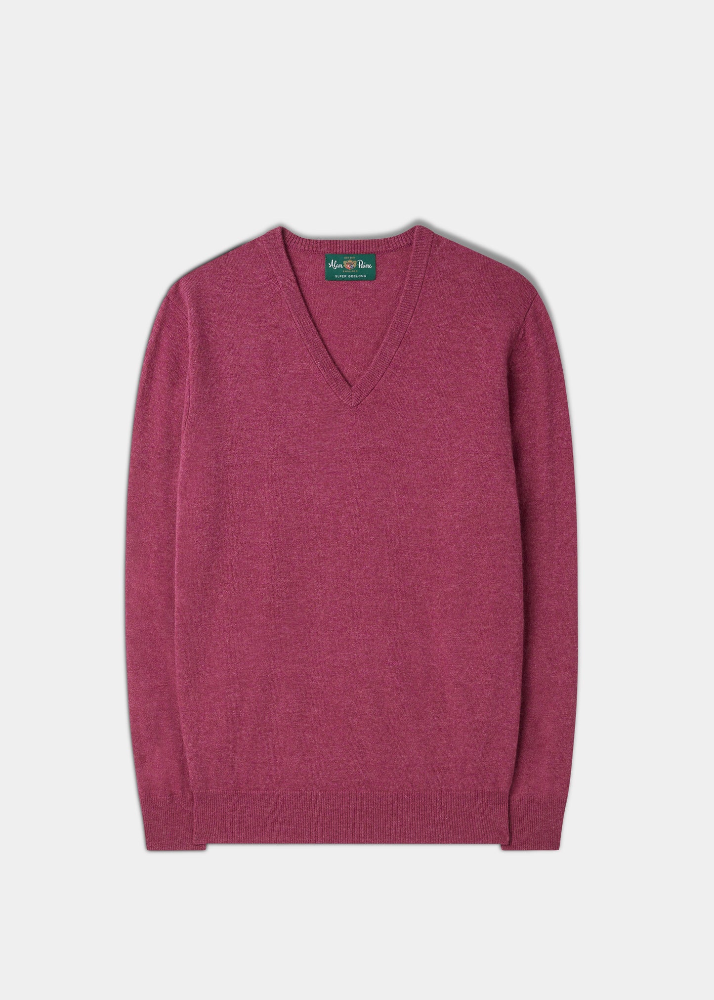 Men's Geelong Lambswool Vee Neck Jumper in Vegas