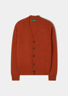 Men's Shetland Wool Cardigan in Saffron