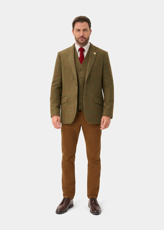 Combrook Men's Tweed Water Repellent Sports Blazer in Sage - Regular Fit