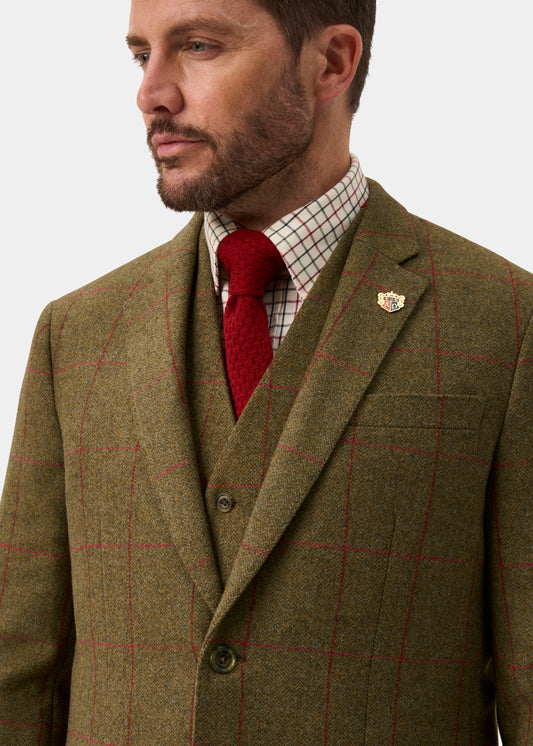 Combrook Men's Tweed Water Repellent Sports Blazer in Sage - Regular Fit