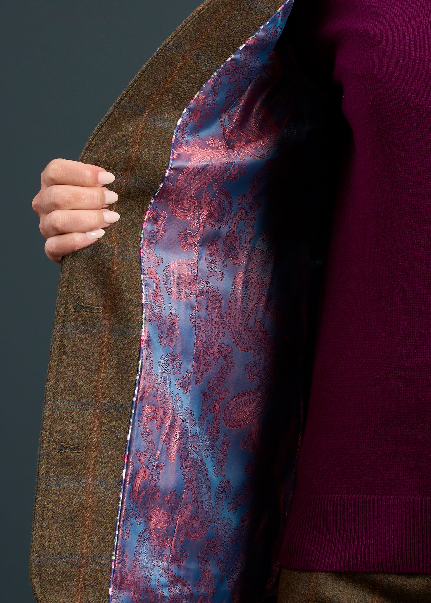 Combrook Ladies Tweed Shooting Waistcoat In Willow