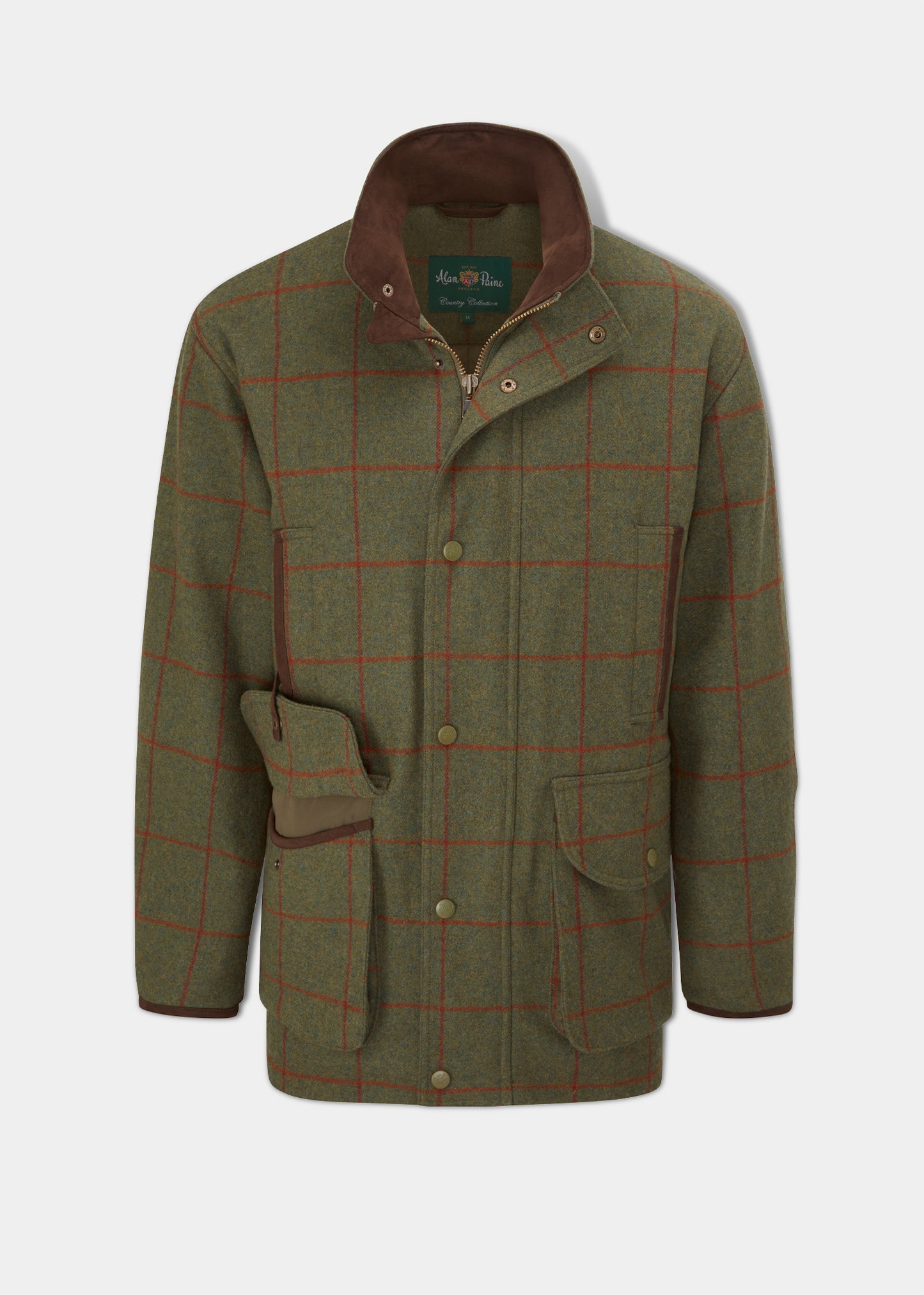 Combrook Herren Tweed Jagd Field Coat in Schilfgrün - Shooting Fit