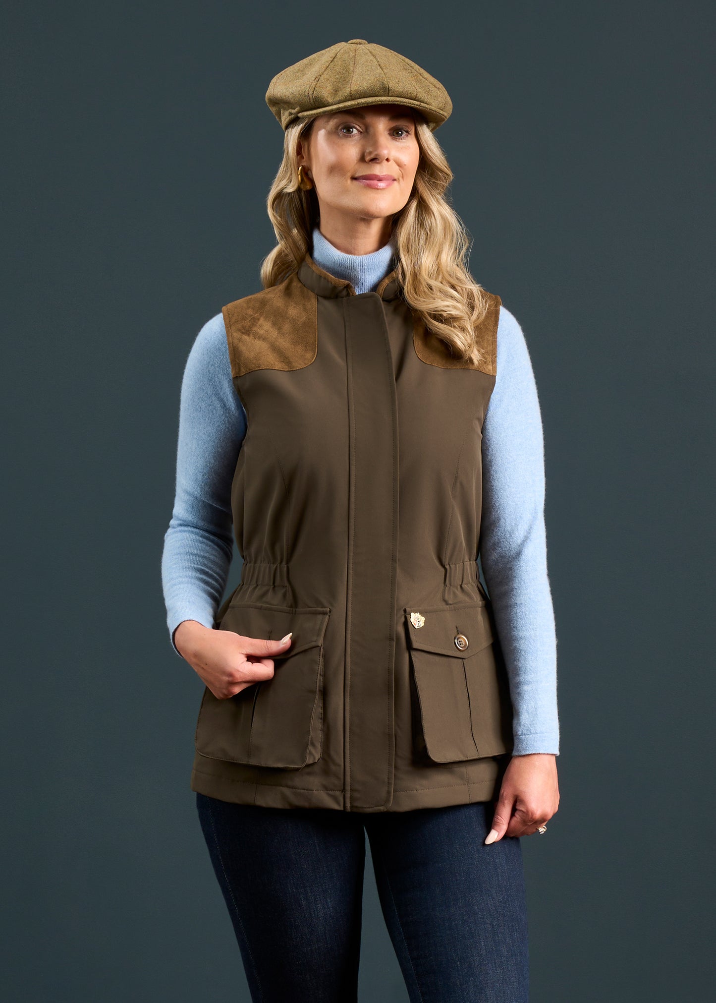 Lockwood Ladies Shooting Waistcoat In Olive