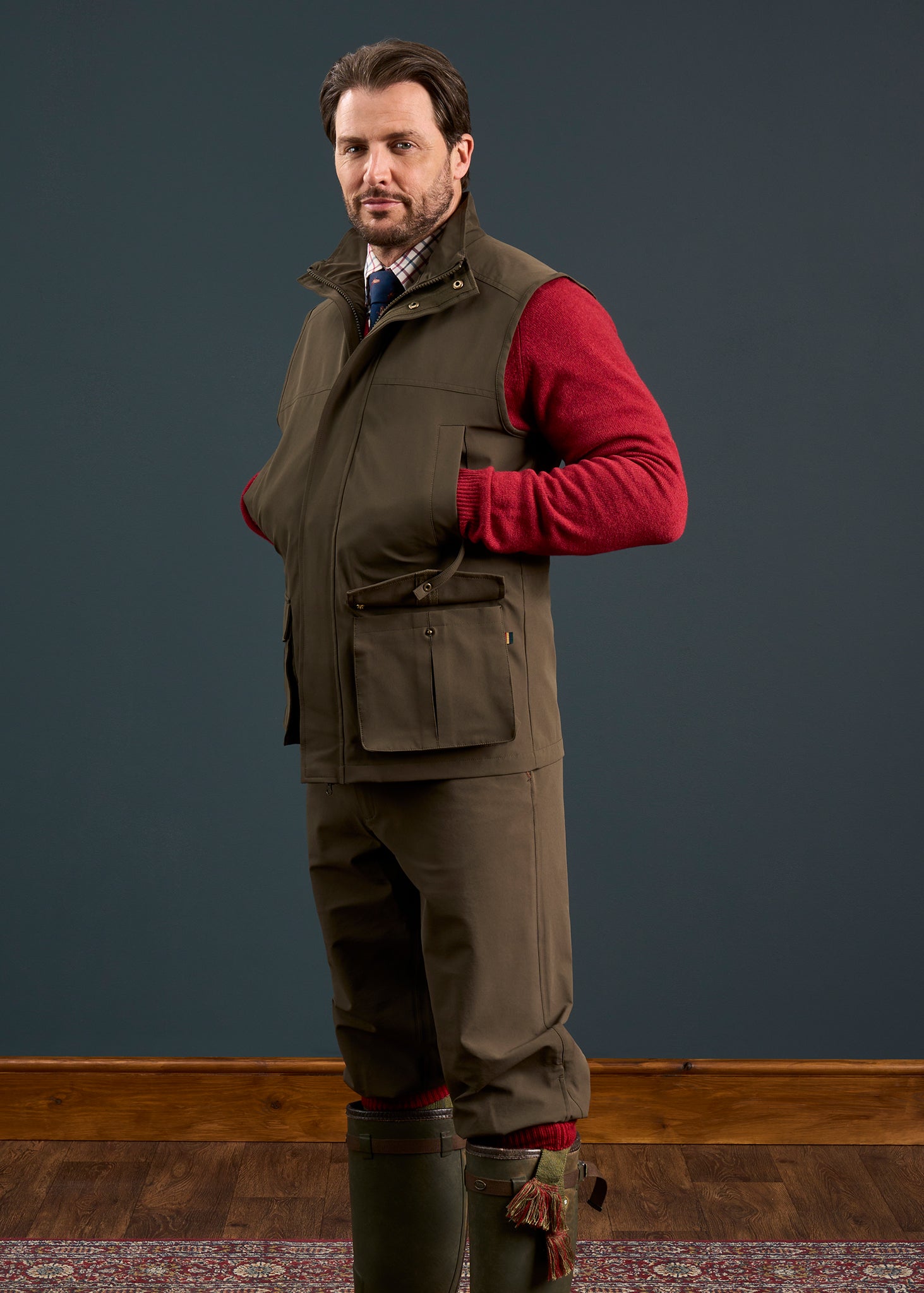 Lockwood Men's Shooting Waistcoat In Olive