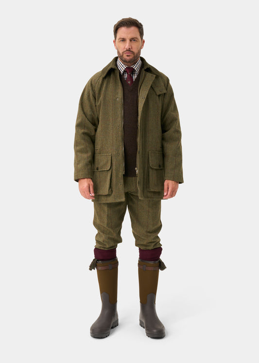 Rutland Men's Tweed Waterproof Shooting Coat in Oakley - Regular Fit
