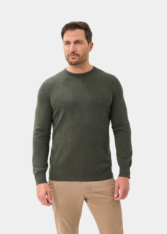 Men's Cashmere Crew Neck Jumper in Rosemary