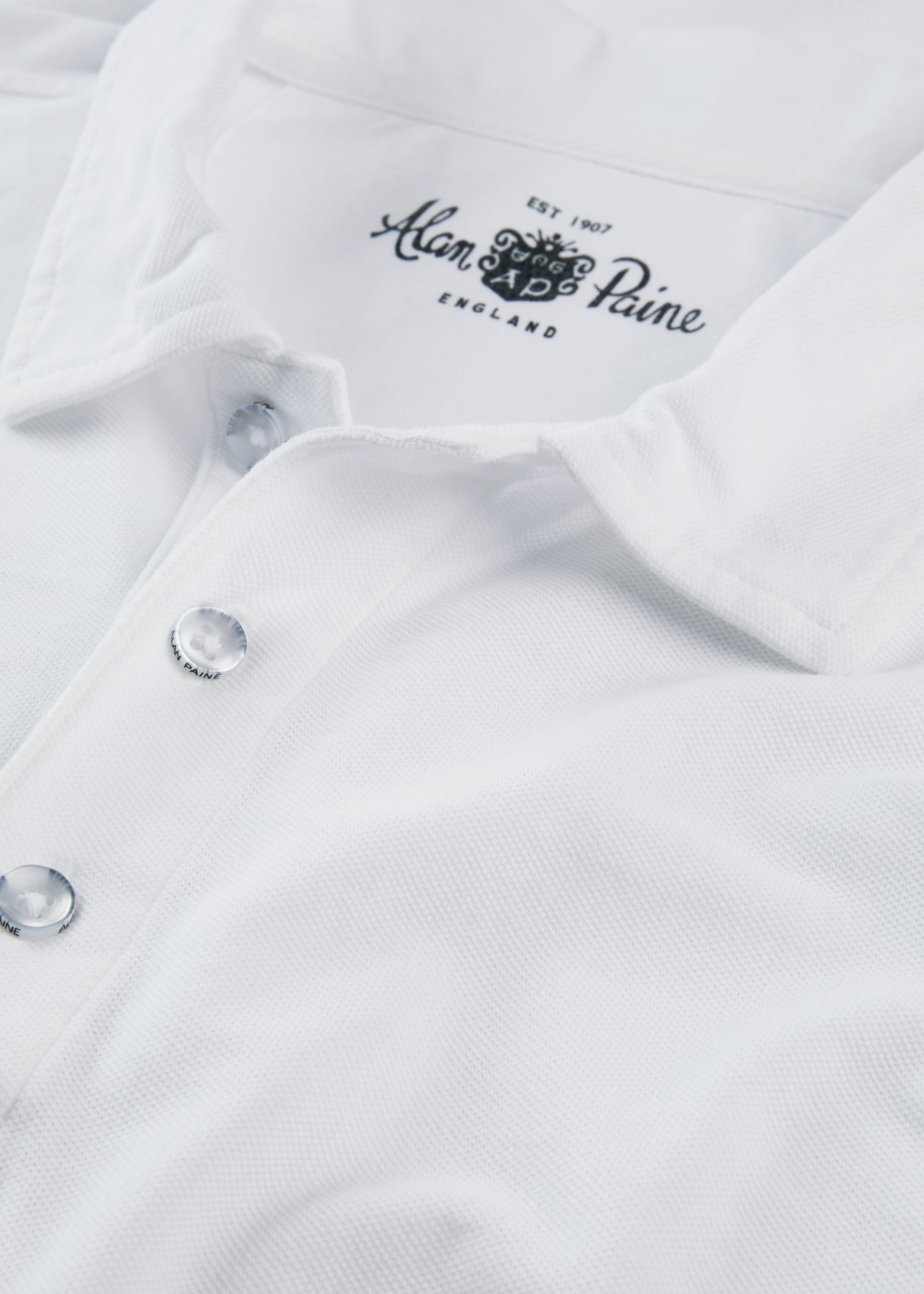 Men's Pique Cotton Polo Shirt in White
