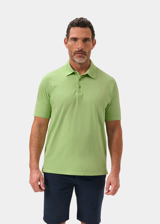 Men's Pique Cotton Polo Shirt in Green