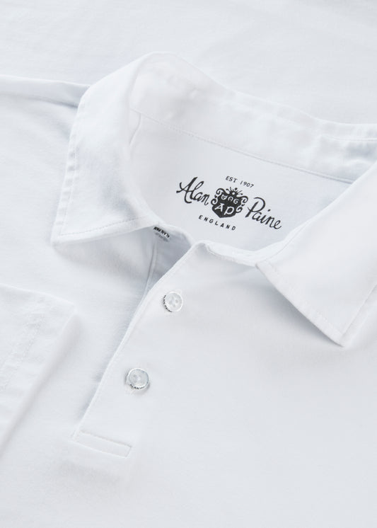 Men's Pique Cotton Polo Shirt in White