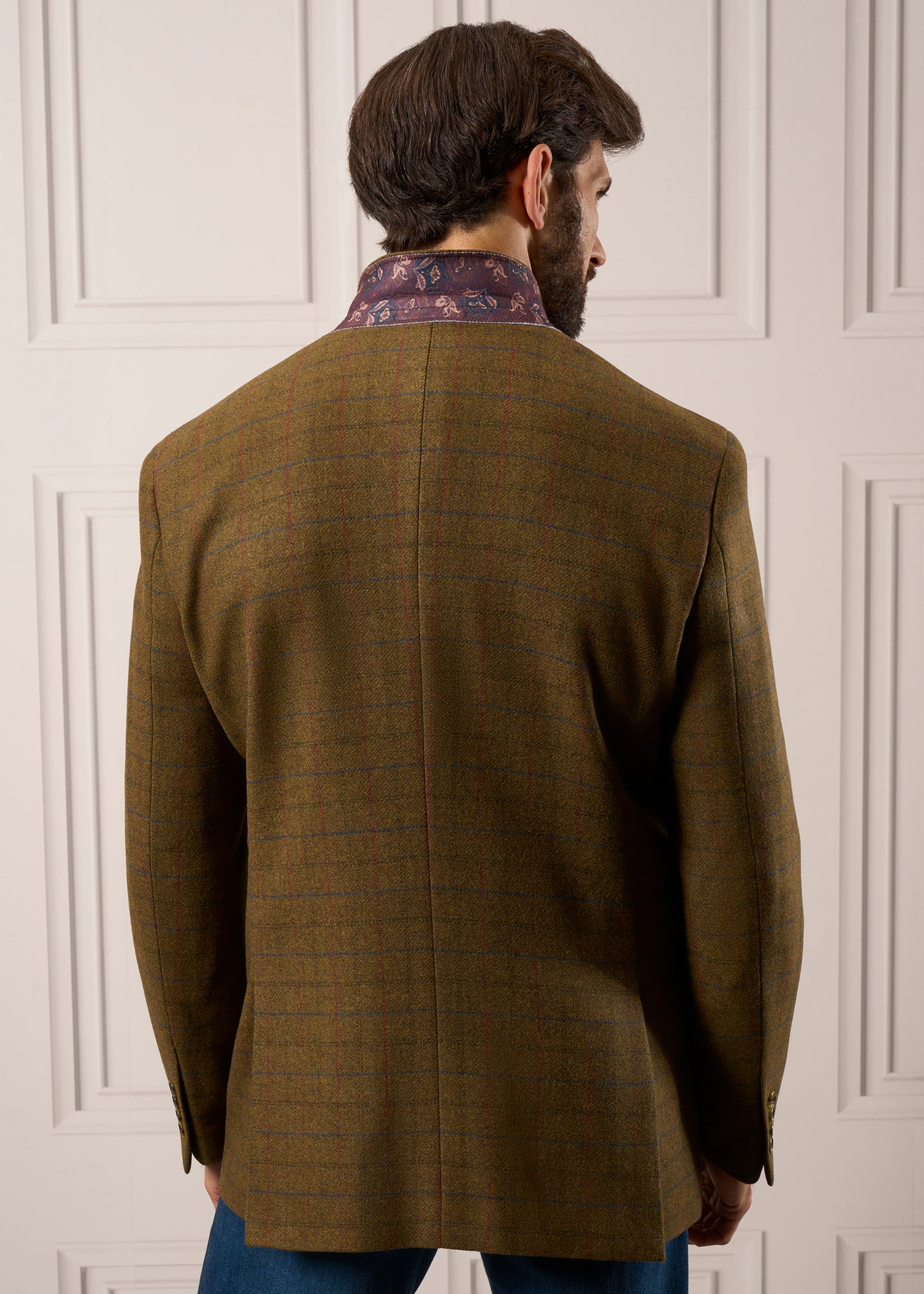 Surrey-Tweed-gefütterter Blazer in Moor – normale Passform