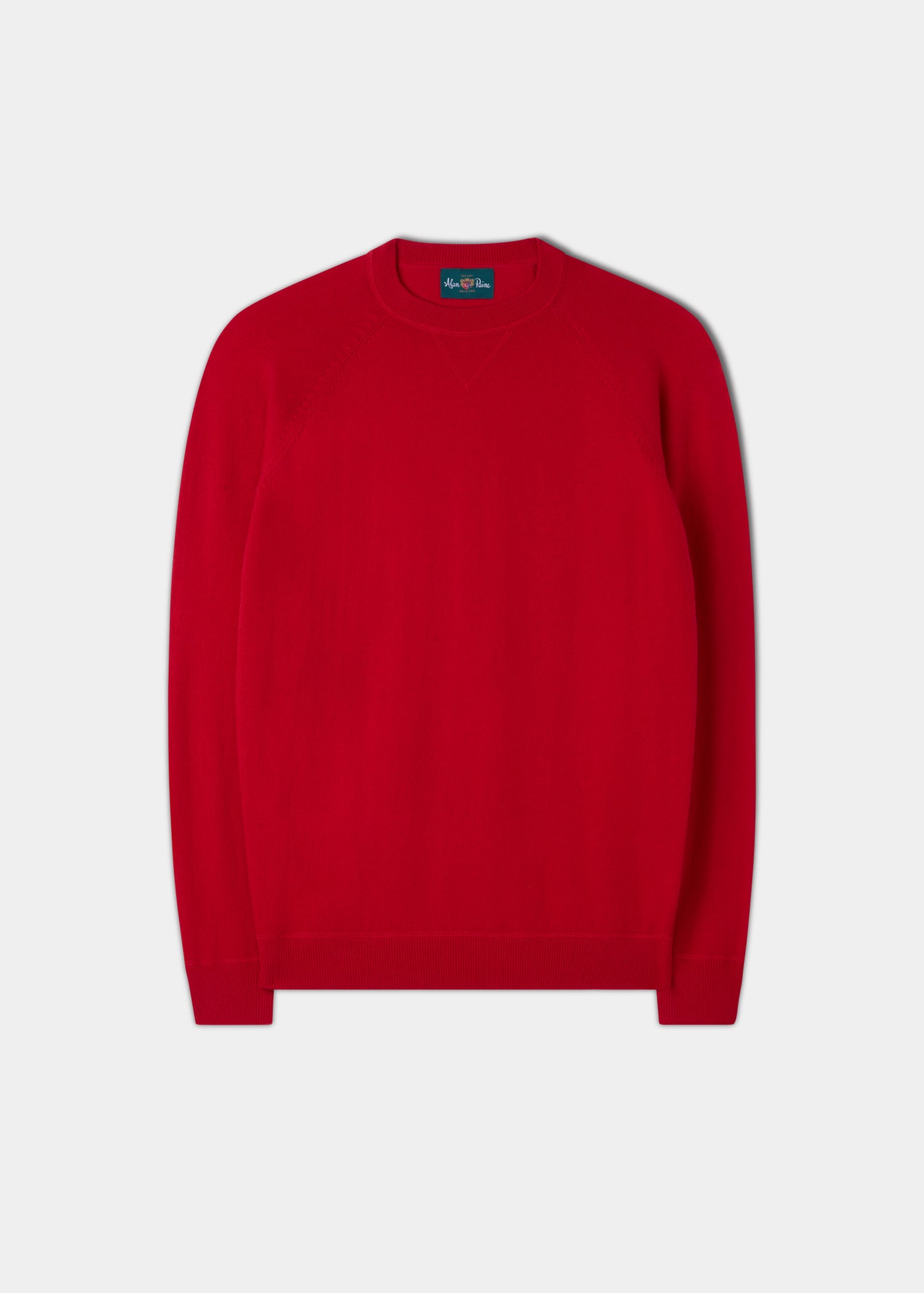 Saddington Baumwoll-Merino-Sweatshirt mit Rundhalsausschnitt in Rot