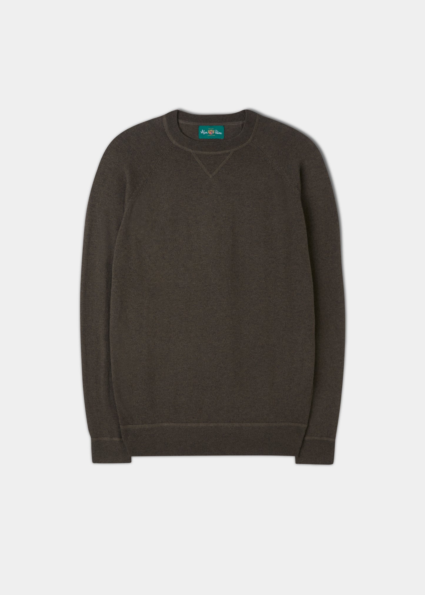 Saddington Baumwoll-Merino-Sweatshirt mit Rundhalsausschnitt in Seetang