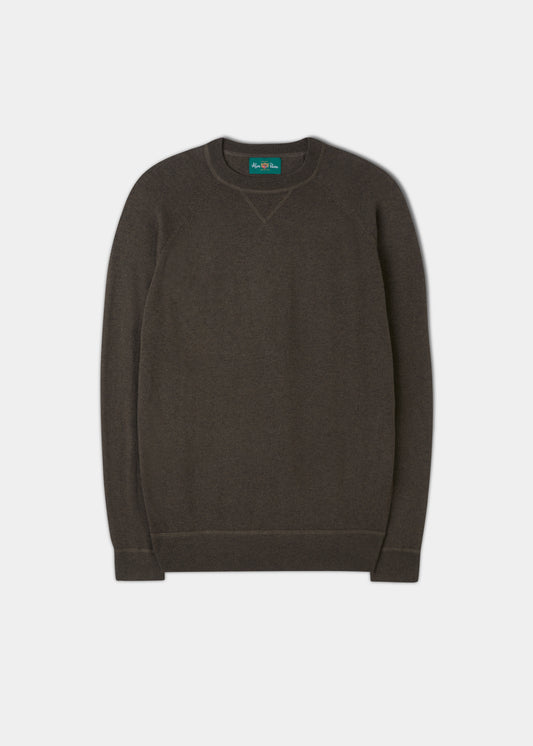 Saddington Baumwoll-Merino-Sweatshirt mit Rundhalsausschnitt in Seetang