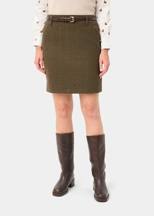 Combrook Ladies Tweed Water Repellent Skirt 49cm in Willow - Regular Fit