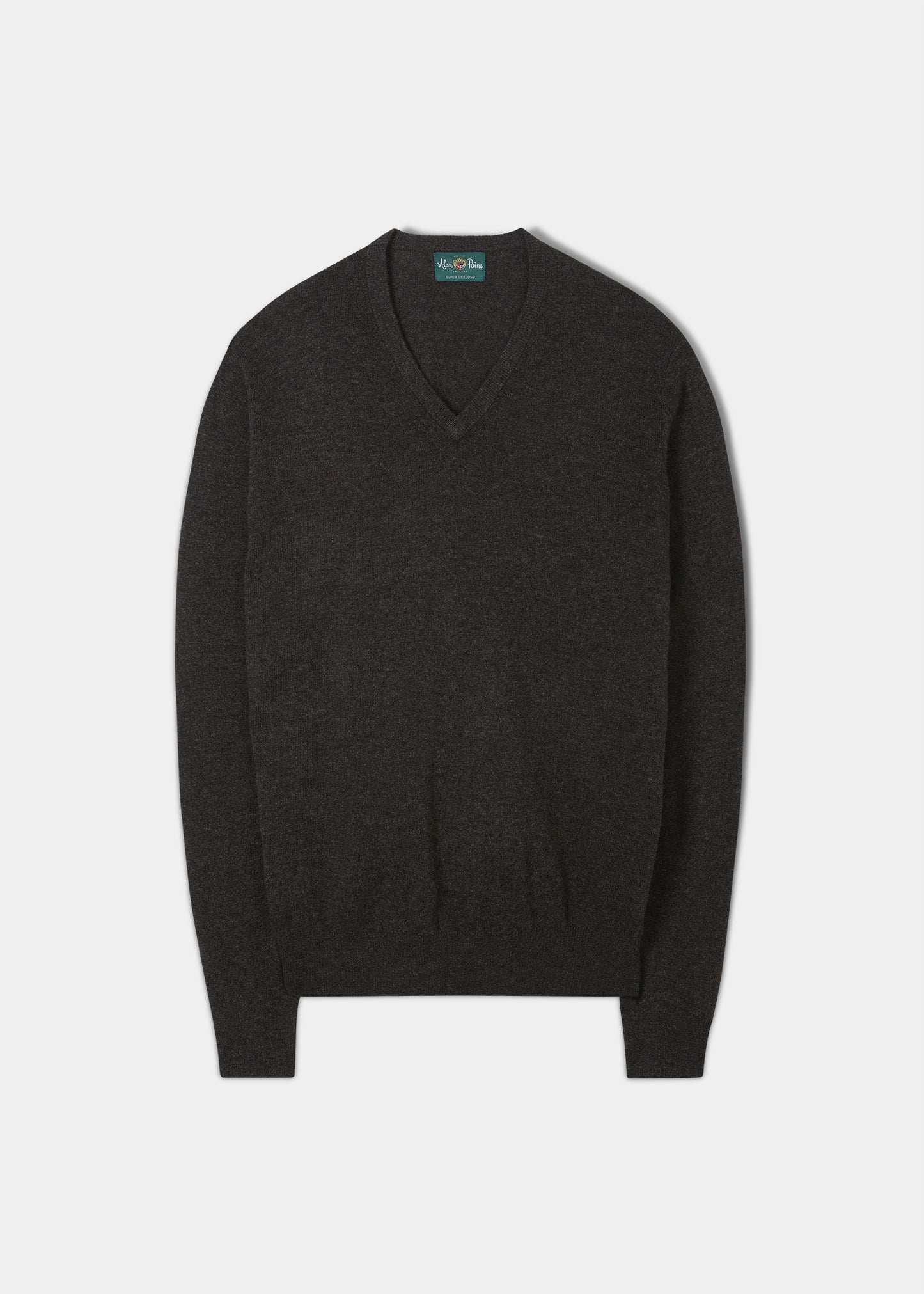 Albury Geelong Wollpullover in Kakao – normale Passform