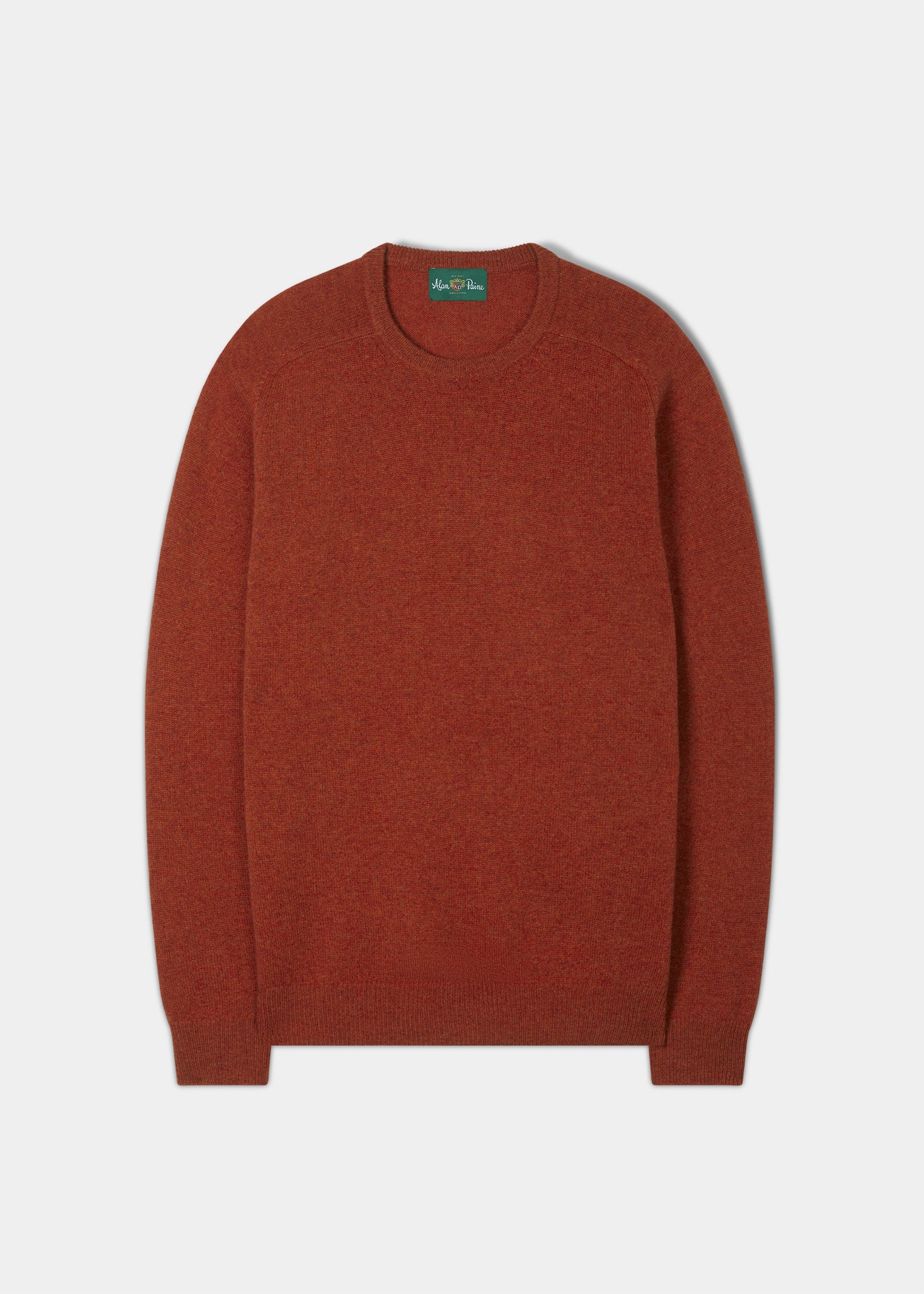 Lenzie Herren-Lammwollpullover in Ember – normale Passform
