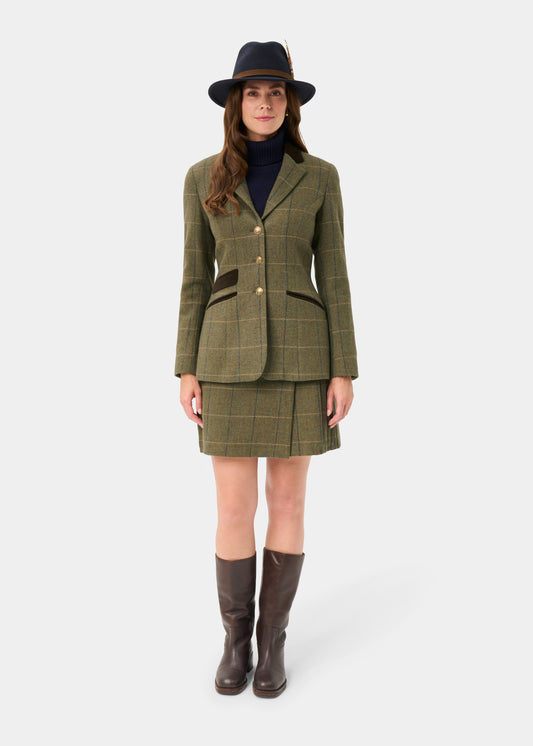 Surrey Ladies Tweed Water Repellent Blazer in Lovat Blue - Regular Fit