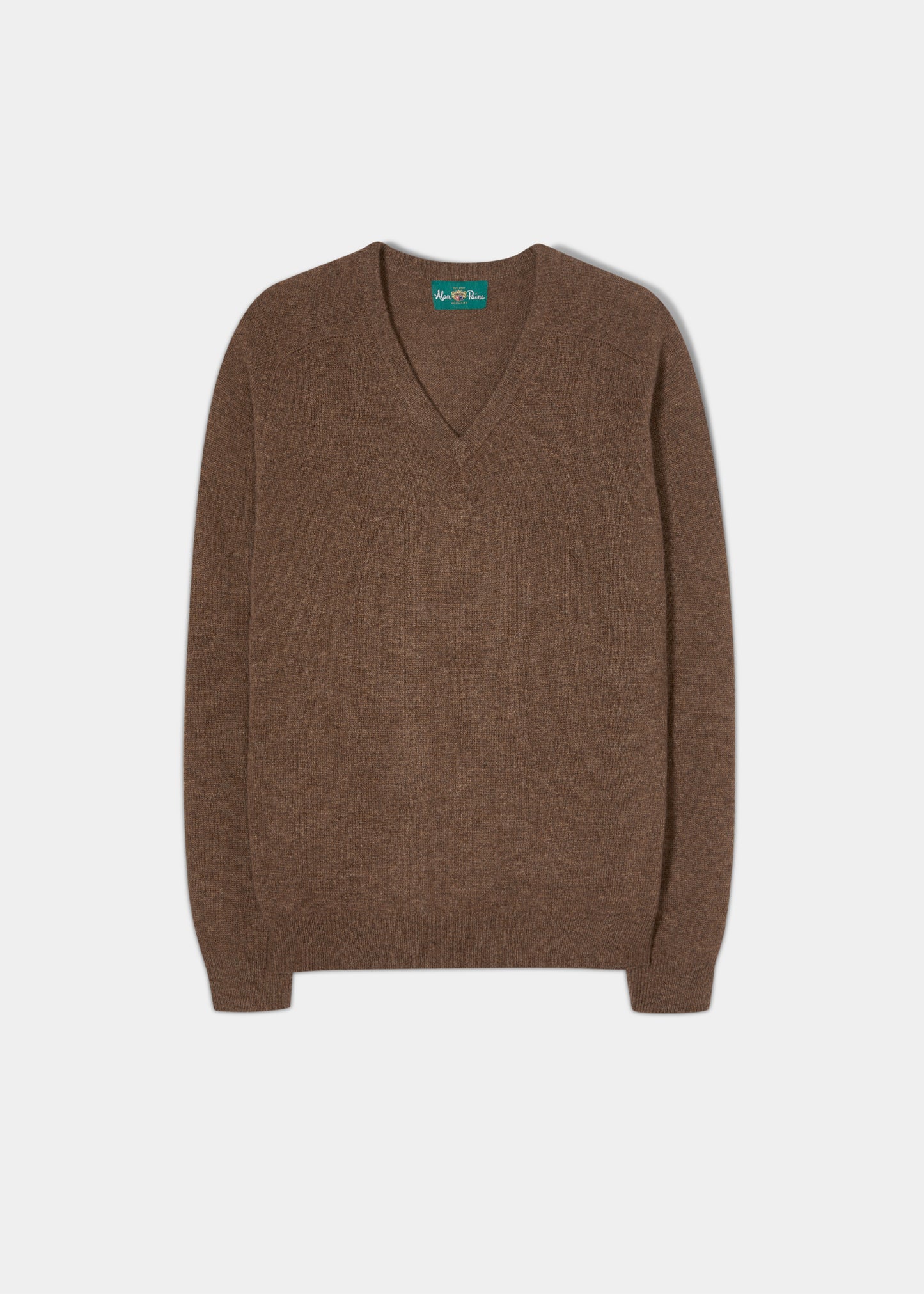 Kilsyth Herren-Lammwollpullover in Tabak – normale Passform