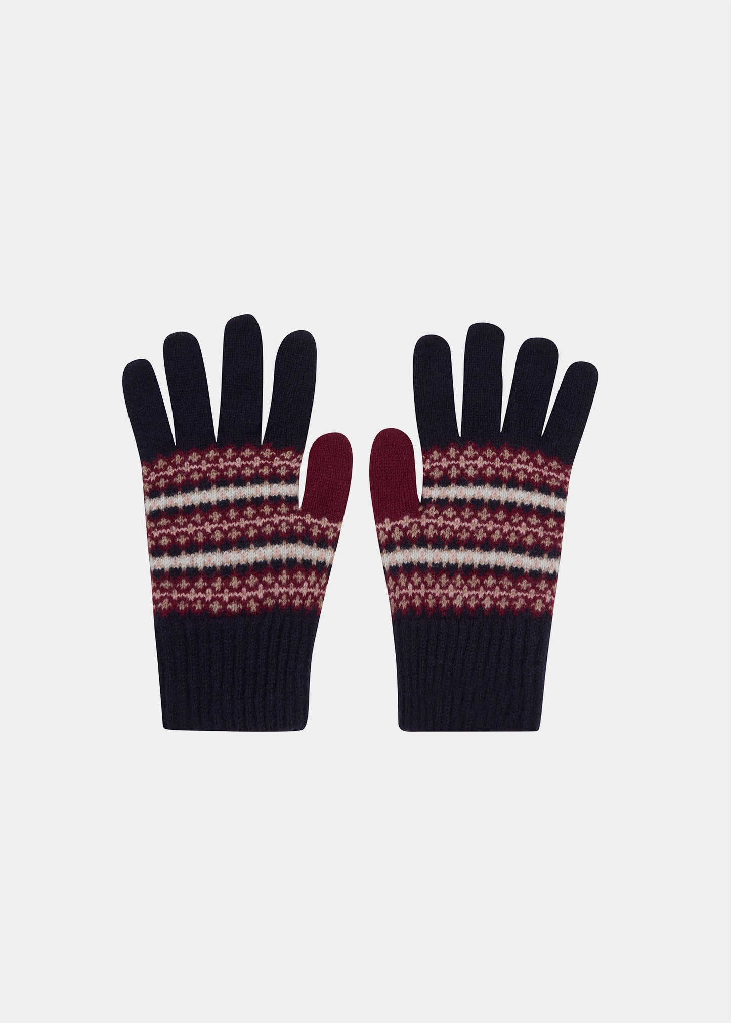 Imogen Damen Strickhandschuhe aus Wolle in Marineblau.
