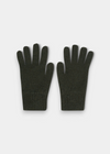 Alan Paine Tideswell men's knitted wool gloves in a rich seaweed green colour with ribbed cuffs.