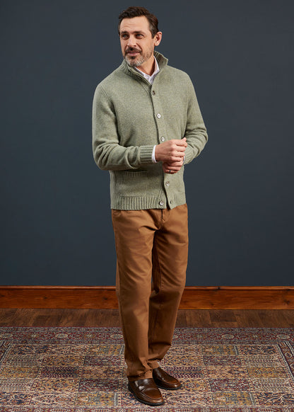 Men's Lambswool Buttoned Jumper In Orchard