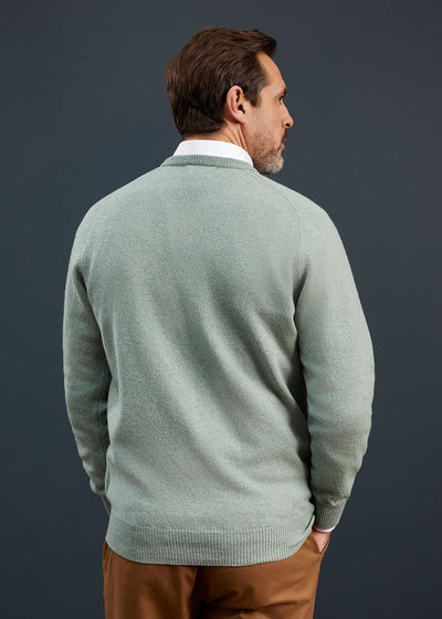 Men's Lambswool Crew Neck Jumper in Spearmint 