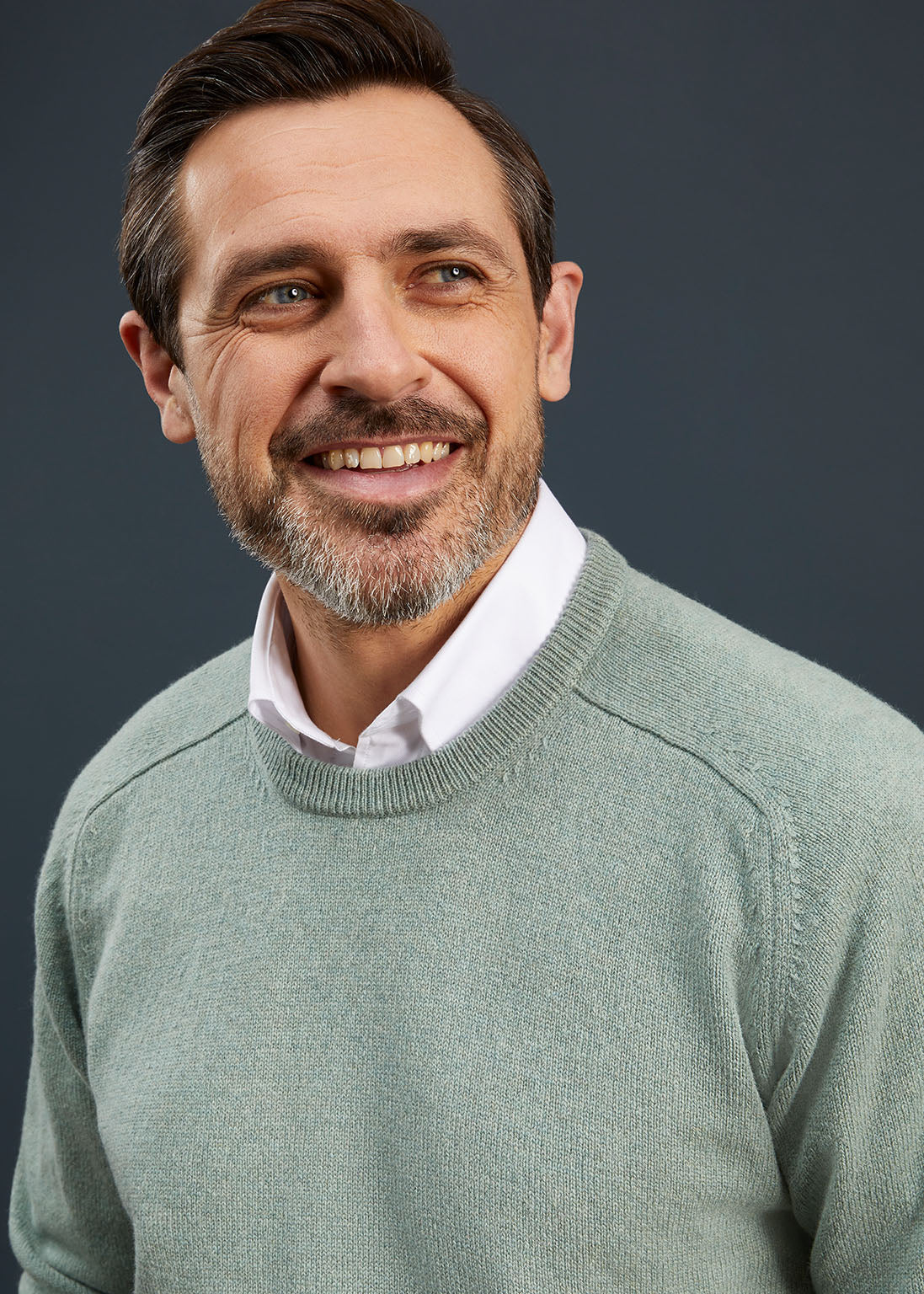 Men's Lambswool Crew Neck Jumper in Spearmint 