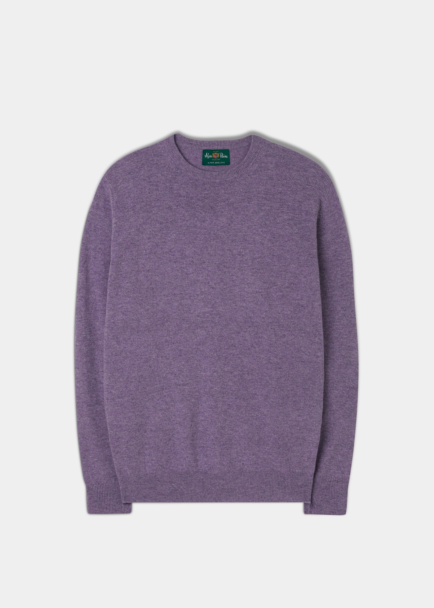 Men's Geelong Lambswool Crew Neck Jumper In Purple Heat