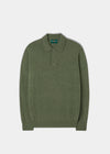 Men's Geelong Lambswool Long Sleeve Polo Shirt in Grass