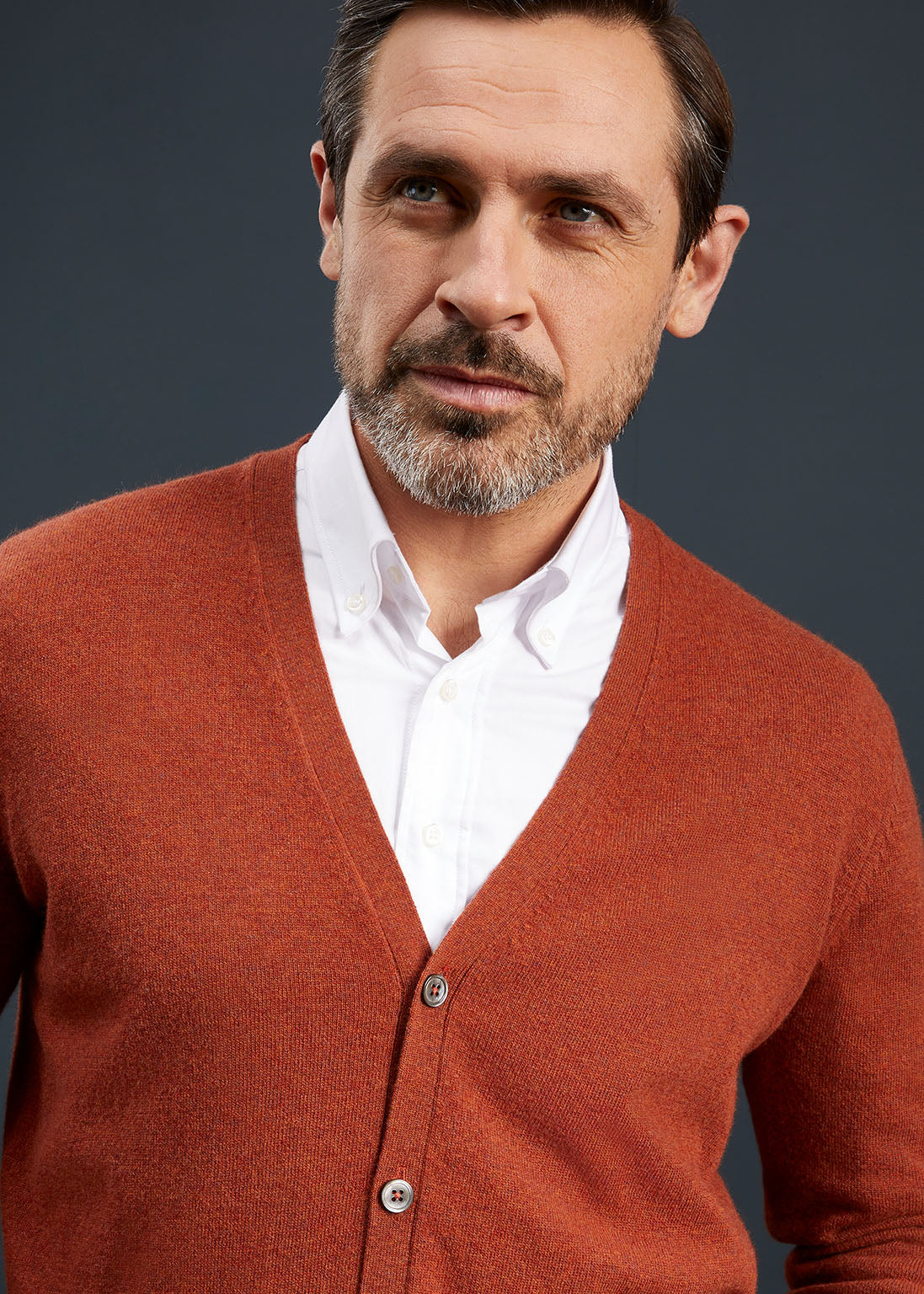 Men's Geelong Lambswool Cardigan in Tiger