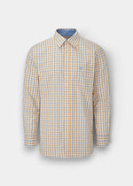 Aylesbury Men's Blue and Gold Check Shirt - Regular Fit