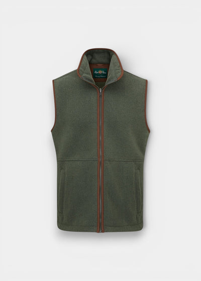 Aylsham Men's Fleece Gilet In Cedar Green - Regular Fit