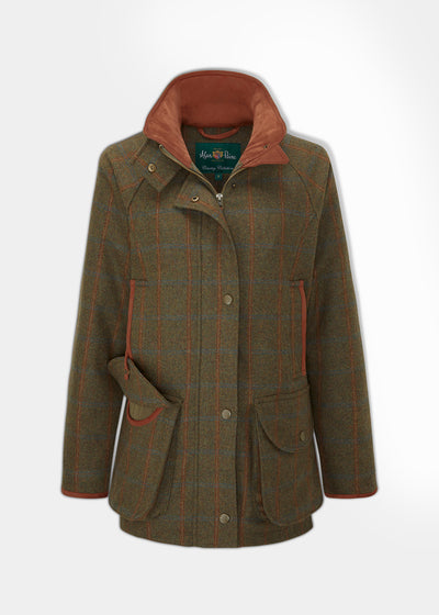 Combrook Ladies Tweed Shooting Coat In Willow