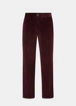 Men's Cotton Cord Trousers In Wine
