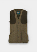 Rutland Men's Tweed Water Repellent Shooting Waistcoat in Oakley  -  Shooting Fit
