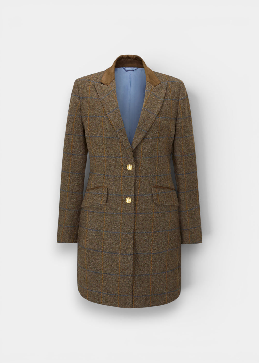 Surrey Ladies Tweed Water Repellent Mid-Thigh Coat in Seabrook  -  Regular Fit