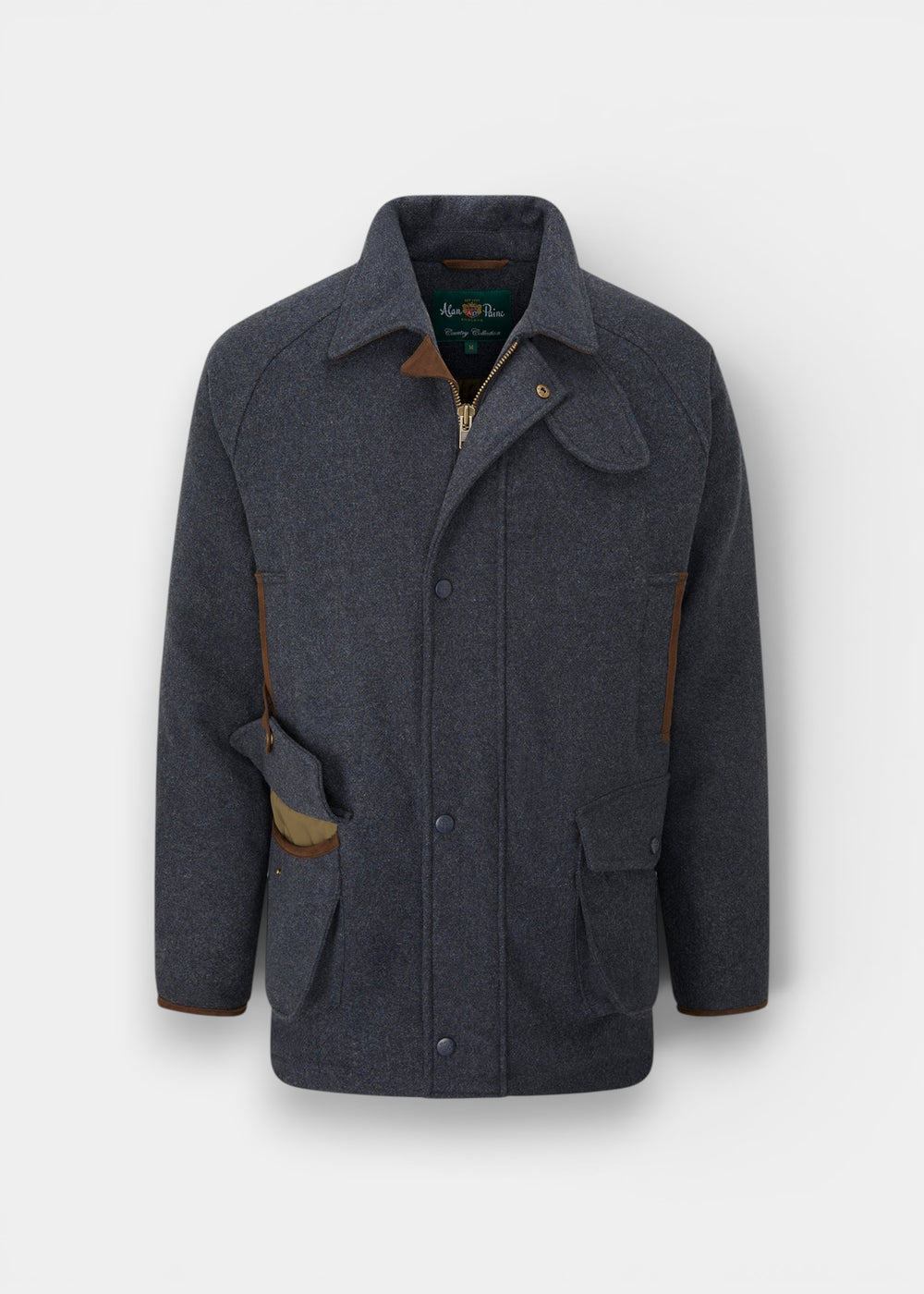 Surrey Men's Tweed Waterproof Coat in Blue  -  Shooting Fit