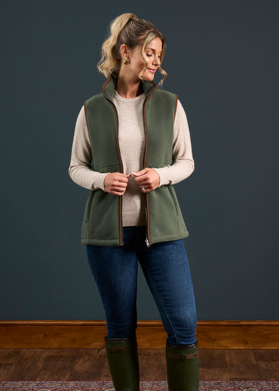 Aylsham Ladies Fleece Gilet In Cedar Green