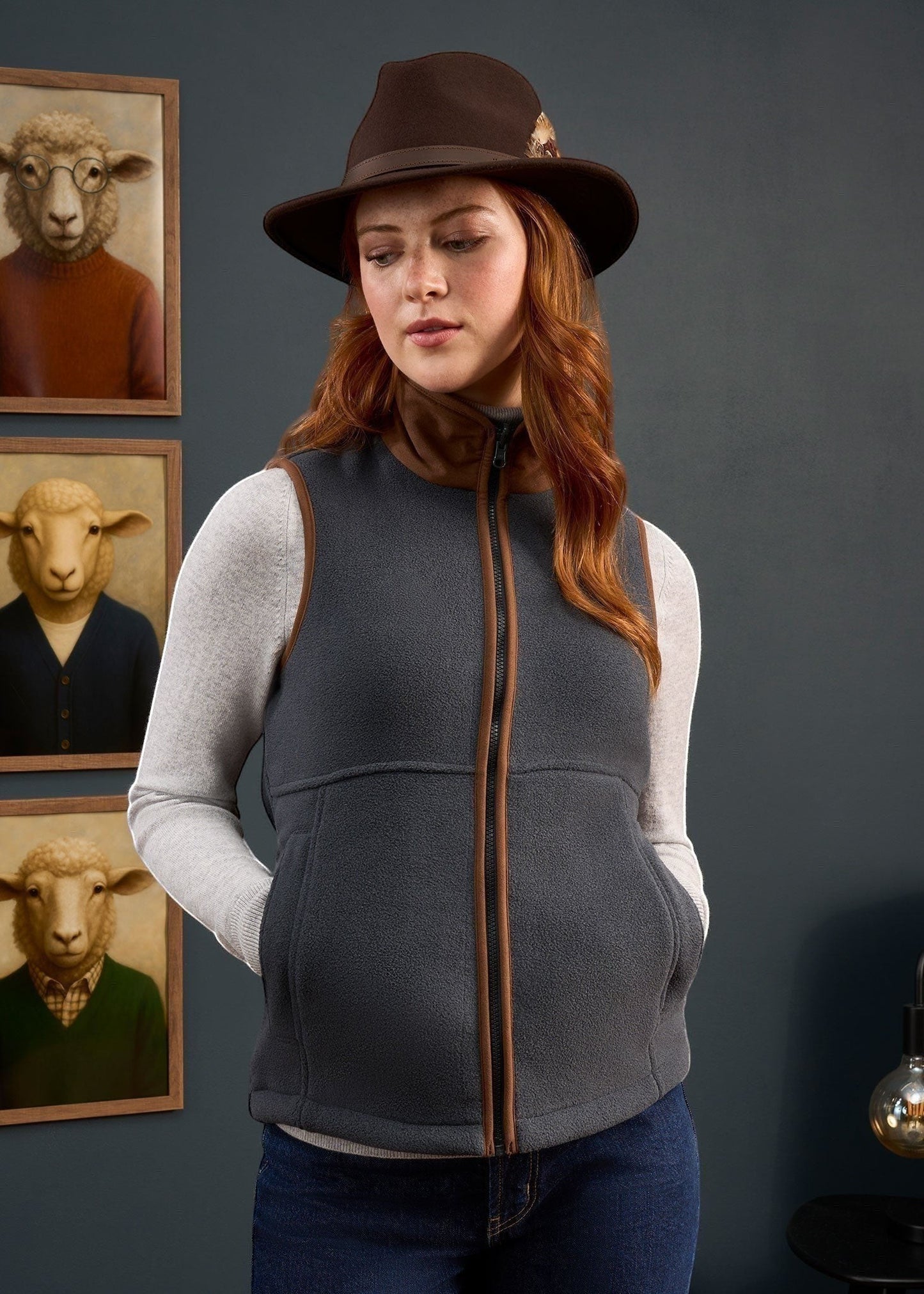 Aylsham Ladies Fleece Gilet In Gunmetal - Regular Fit