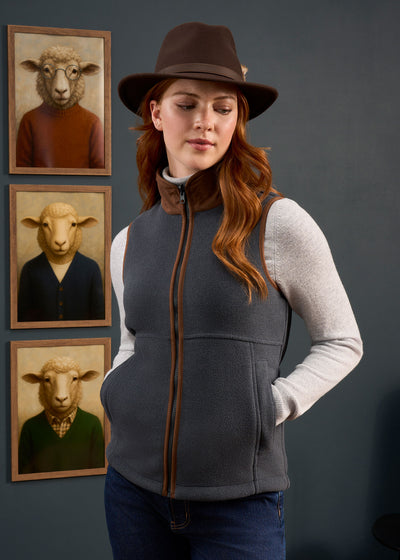 Aylsham Ladies Fleece Gilet In Gunmetal - Regular Fit