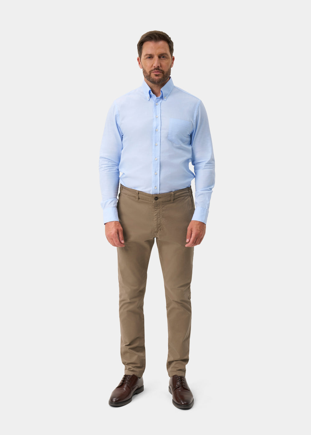 Men's Cotton Button Down Blue Shirt - Regular Fit