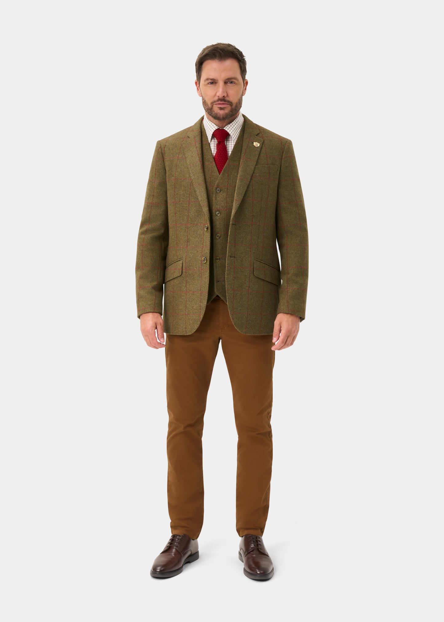 Combrook Men's Tweed Water Repellent Sports Blazer in Sage  -  Regular Fit