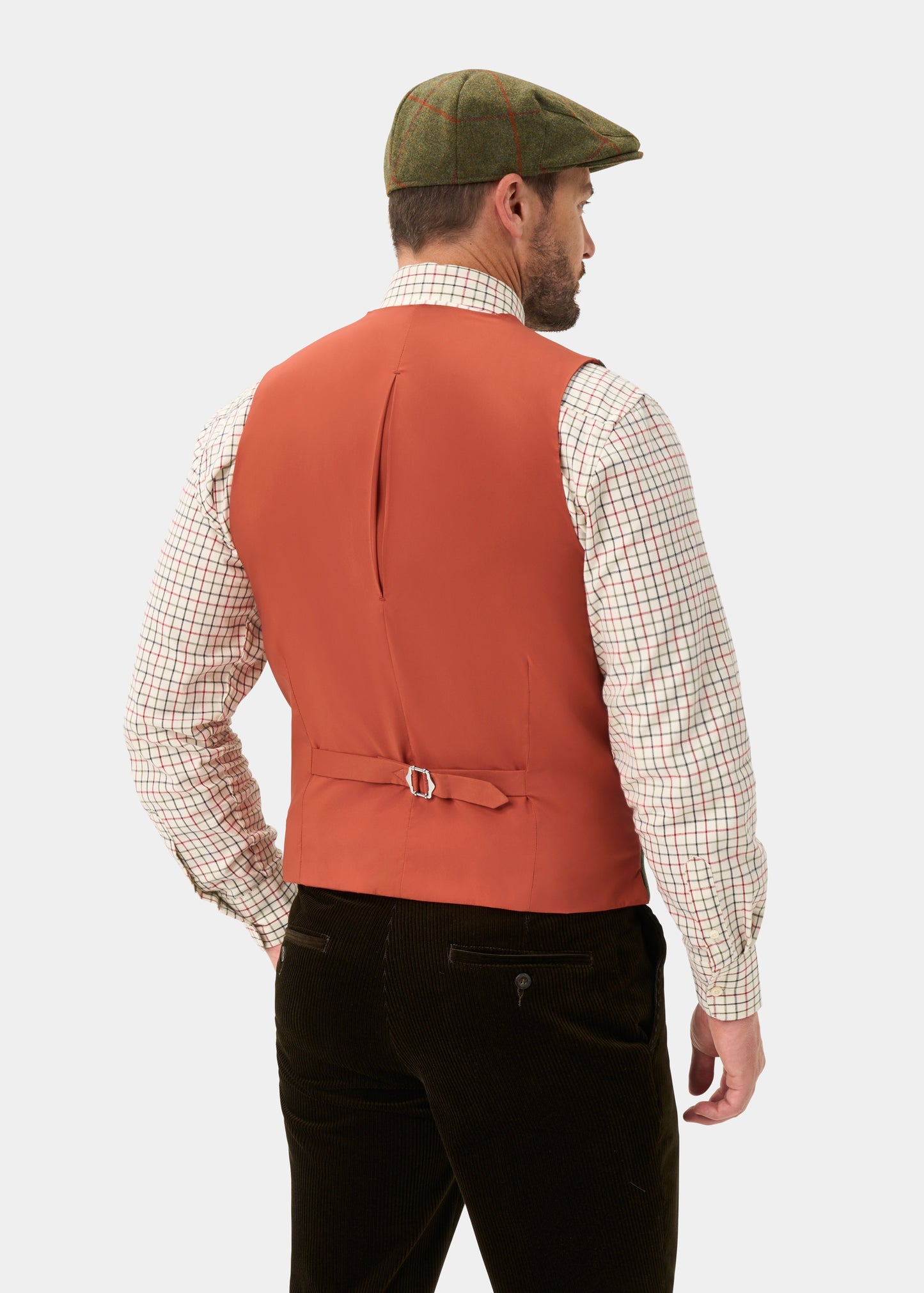 Combrook Men's Tweed Water Repellent Lined-Back Waistcoat in Reed  -  Regular Fit