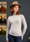 Clara Ladies Wool and Cashmere Roll Neck Jumper In Husky
