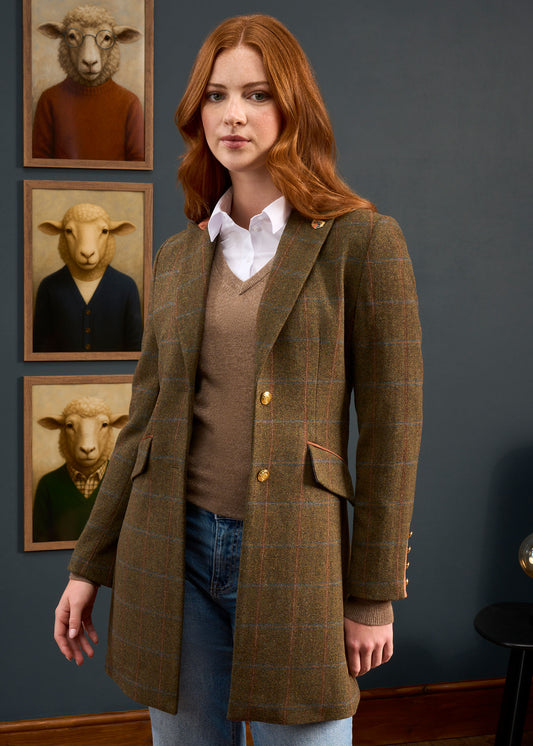 Combrook Ladies Mid-Thigh Coat In Willow - Regular Fit