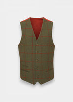 Combrook Men's Tweed Water Repellent Lined-Back Waistcoat in Reed  -  Regular Fit
