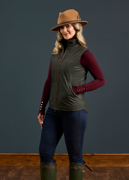 Didsmere Damen Funktions-Tweed Gilet in Myrte - Normale Passform

