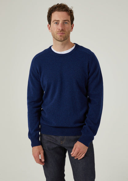 Dorset Herren-Lammwollpullover in Indigo – klassische Passform