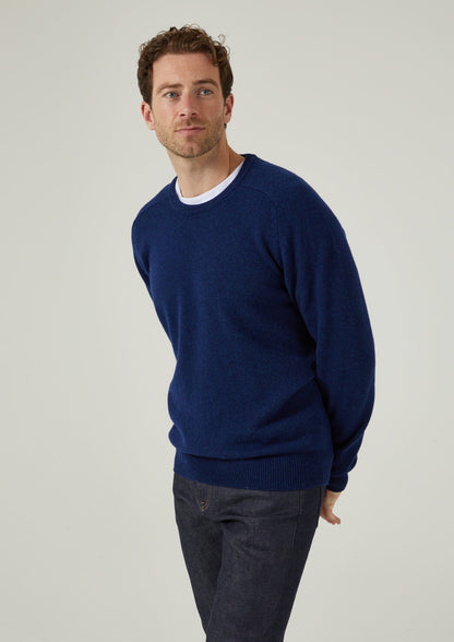 Dorset Herren-Lammwollpullover in Indigo – klassische Passform